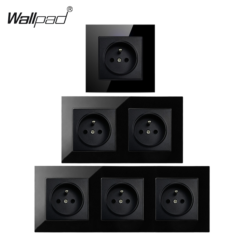 Home Improvement Outlet - 검은 유리 Wallpad 전기 콘센트 패널