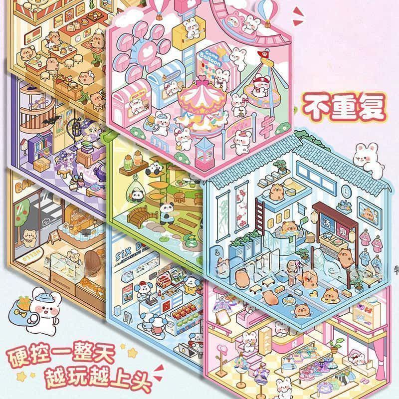 미니어처 3D 장면 스티커 DIY 스태킹 하우스 장식  - Home Improvement Diy 리뷰 및 가격