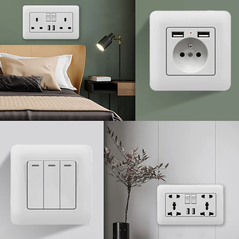 EU 러시아 흰색 벽 스위치 콘센트 소켓, 패널 스위치 - Home Improvement Outlet 리뷰 및 가격