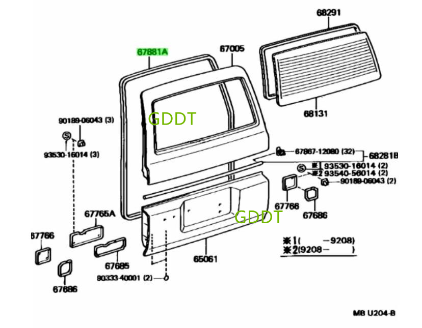토요타 랜드크루저 LC90 1991-1996 67881 - Door Weather Strip 리뷰 및 가격